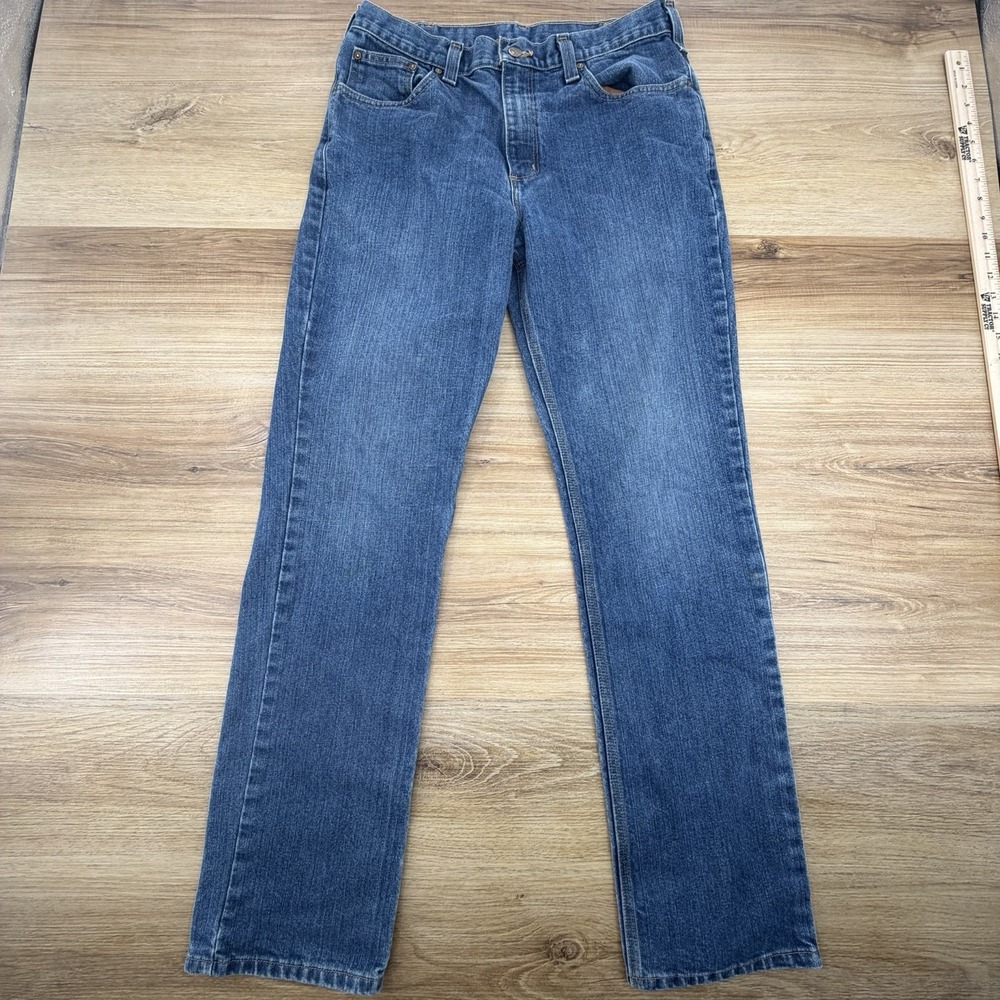 Carhartt Men's Blue Straight Jeans 34x34 Cotton Blend Zip 101496 420